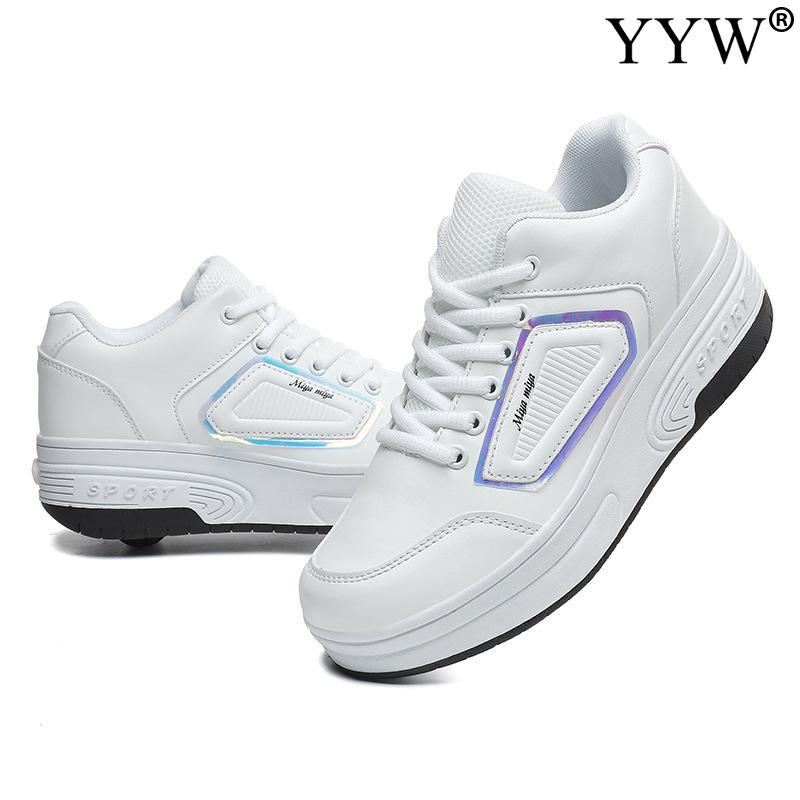 Trẻ em 2 bánh xe trượt băng giày thể thao trượt băng trượt ngoài trời giày bay có thể tháo rời Color: E Shoe Size: 32
