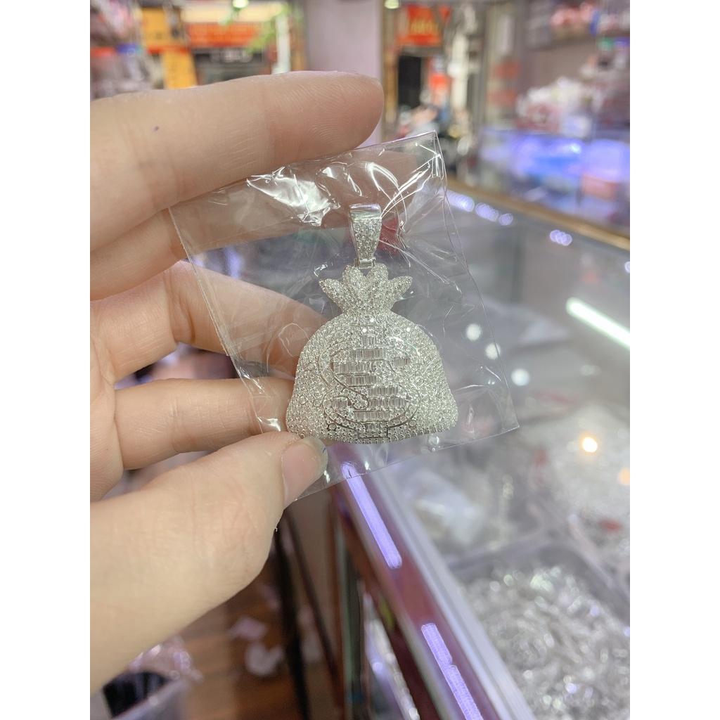Mặt dây chuyền bạc nam túi tiền tài lộc chất liệu bạc ta-Minh Tâm Jewelry