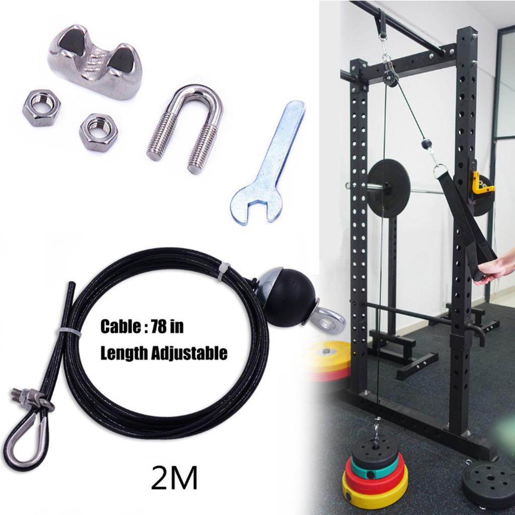 2 Dây nâng tải thể dục tự làm cáp ròng rọc tập luyện thể thao Lifting Load Fitness DIY Pulley
