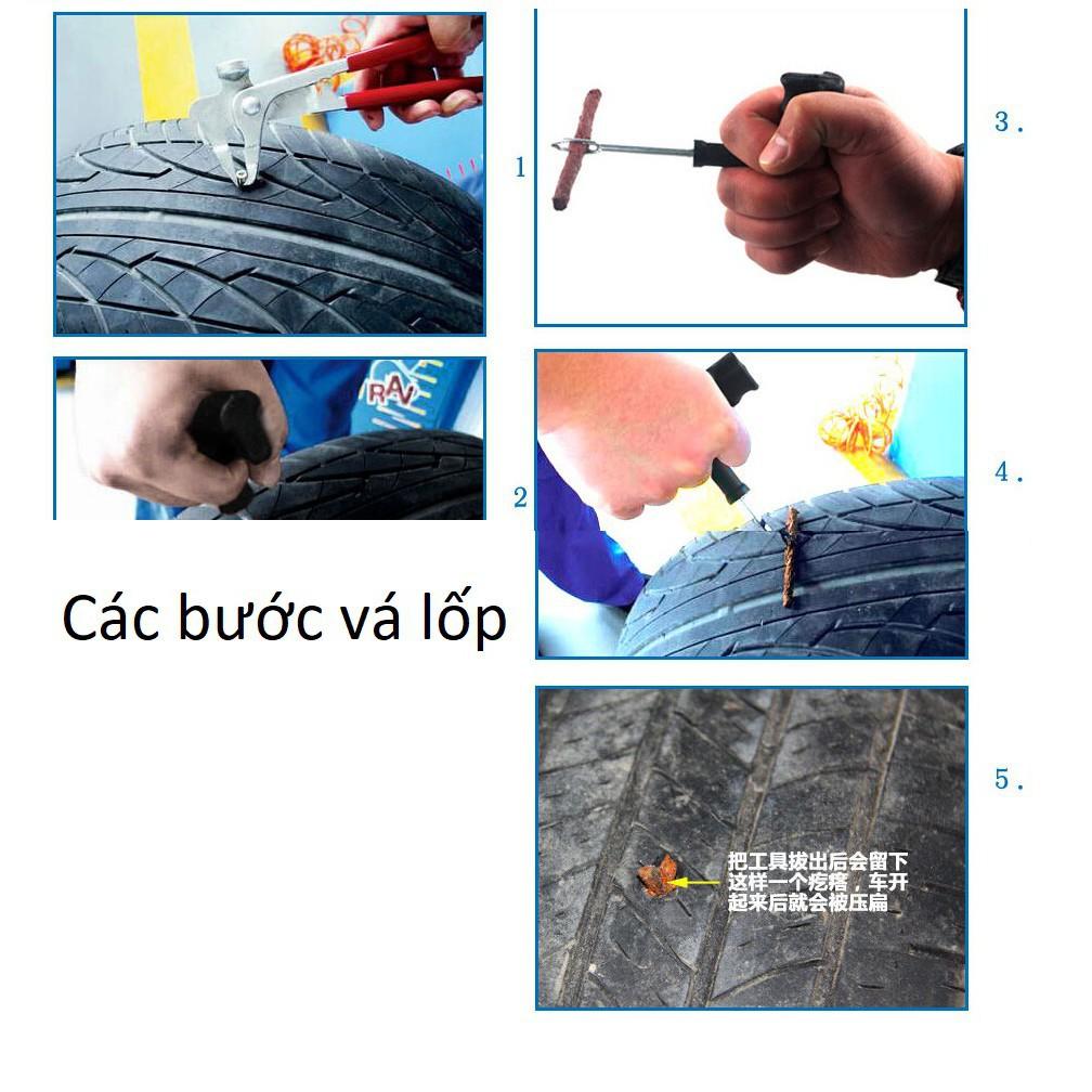 Bộ Vá Lốp Không Săm Xe Máy Ô Tô Đa Năng 6 Chi Tiết Cực Kỳ Tiện Lợi