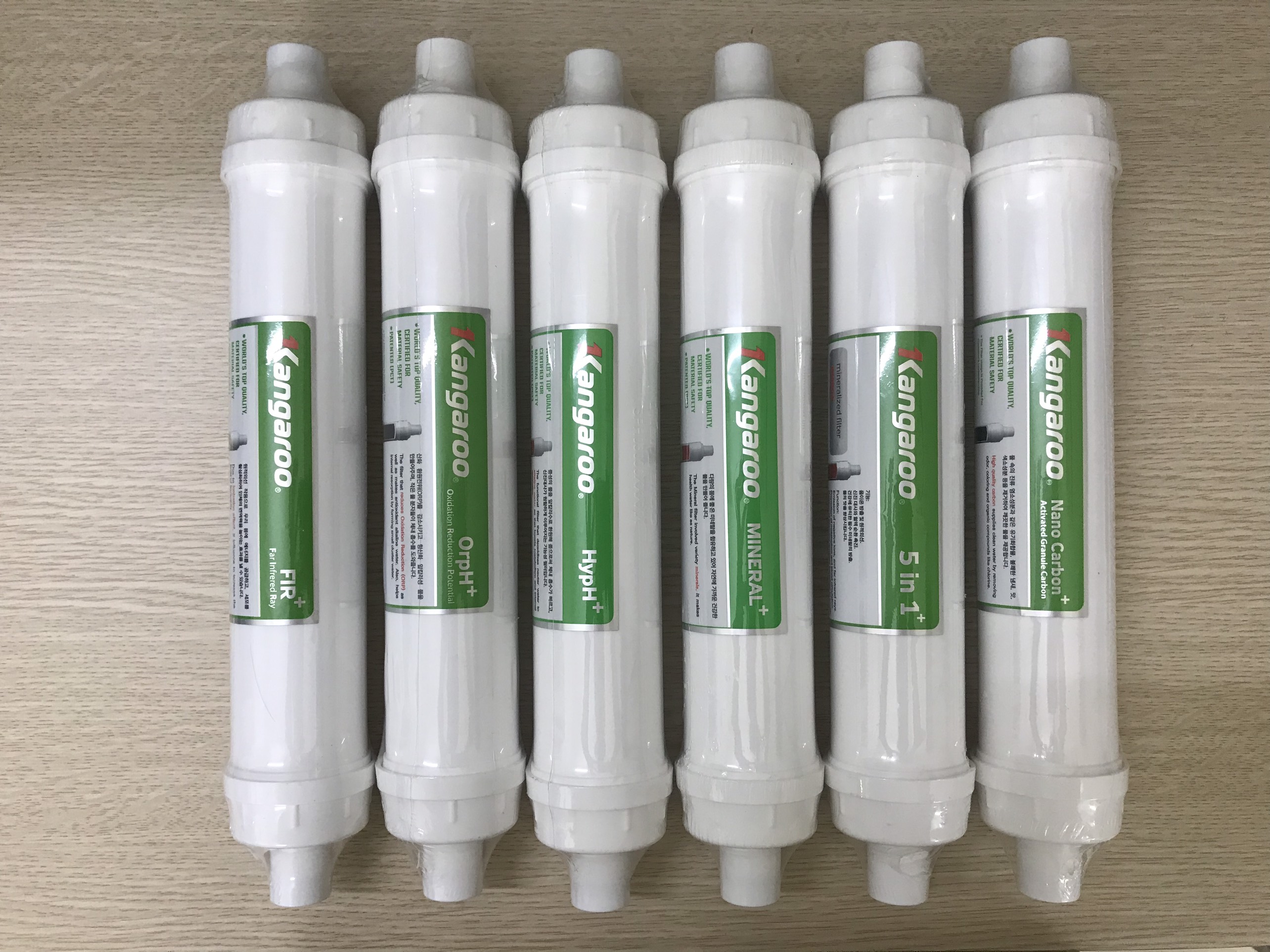 Bộ 6 lõi chức năng Kangaroo lõi FIR+, OrpH+, HypH+, Min+, Nano+, 5in1+ dùng cho máy lọc nước Kangaroo Hydrogen - Hàng chính hãng