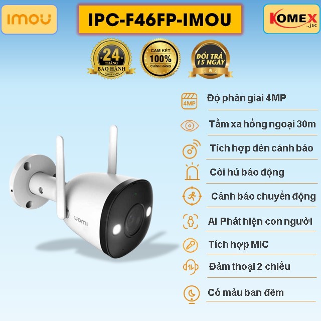 Camera Wifi ngoài trời Imou Bullet 2 IPC-F46FP - Hàng Chính Hãng