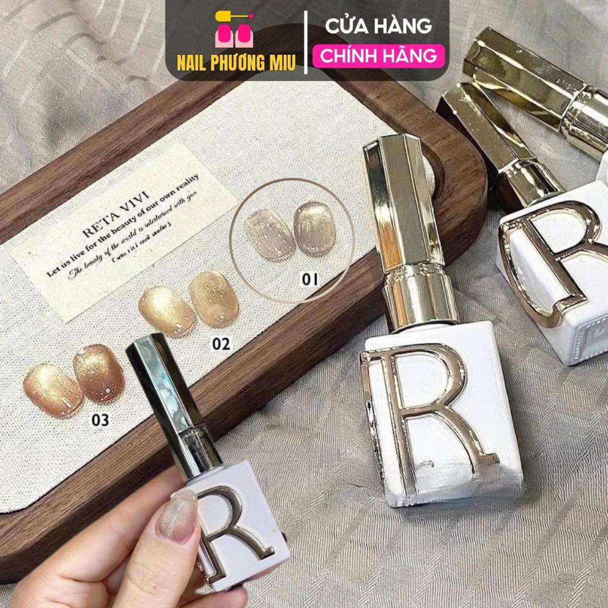 Sơn Gel Mắt Mèo Thạch Kim Cương Ánh Vàng Số 1 CR01 Siêu Lấp Lánh Làm Nail Chất Sơn Dirse Đậm Đặc