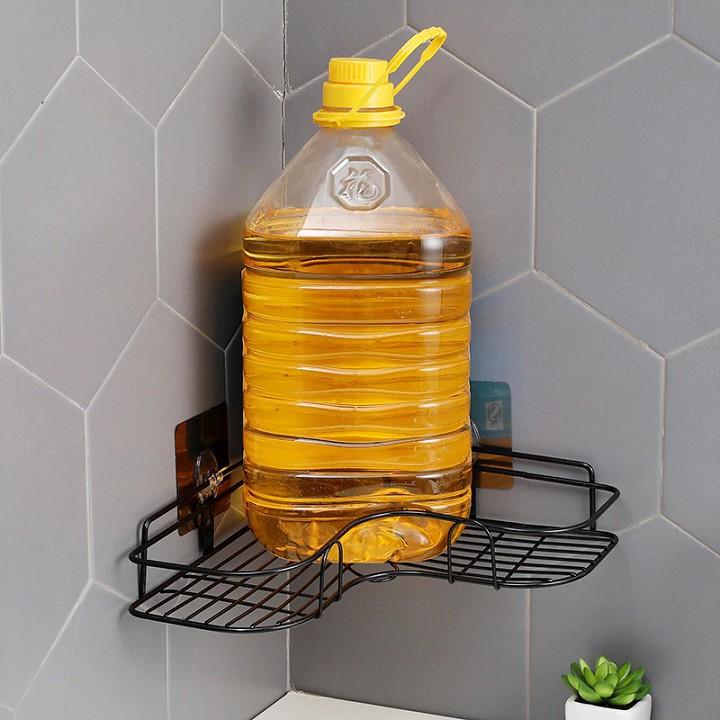 Kệ sắt dán góc tường, để chai lọ, đồ dùng tiện dụng