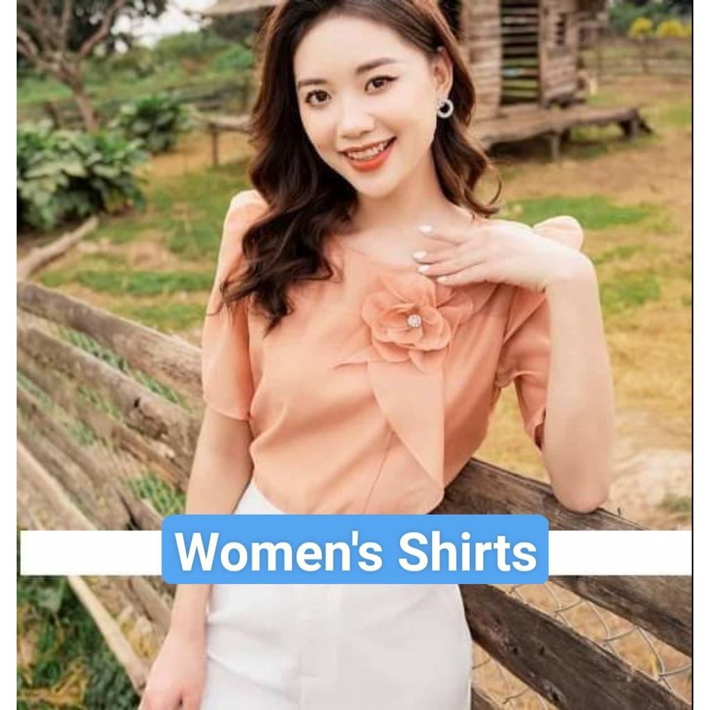 Áo sơ mi nữ công sở thời trang SURI cổ trònnơ ngựctrẻ trung hợp thời trang