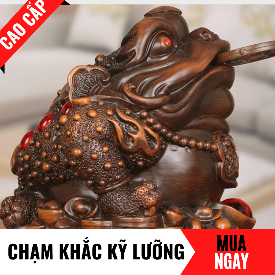 Tượng Cóc Linh Vật Chiêu Tài Trang Trí Phong Thủy Cao 20cm