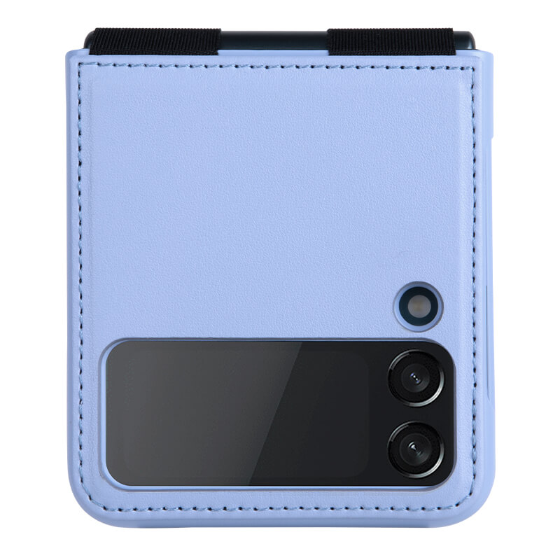 Case bao da chống sốc cho Samsung Galaxy Z Flip 3 trang bị chân chống giá đỡ điện thoại hiệu Nillkin Qin Vegan - hàng nhập khẩu