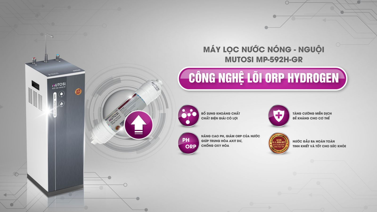 Máy lọc nước Nóng Nguội 9 lõi MP-592H - Công nghệ nhật bản - Hàng chính hãng