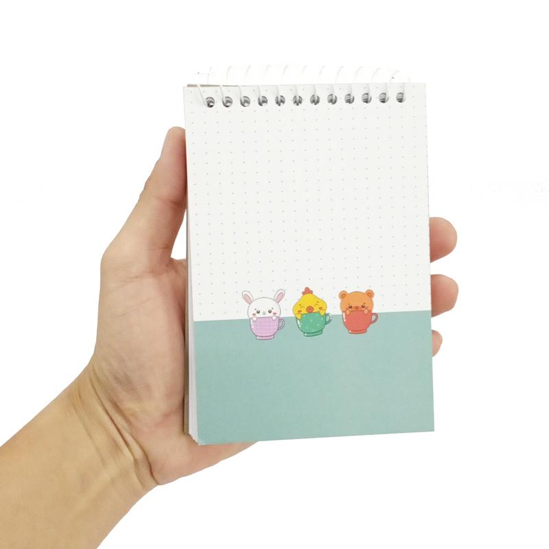 Sổ Lò Xo Teen Không Kẻ Có Chấm 80gsm - Cute Animals - The Sun 02 - Màu Xanh Lơ