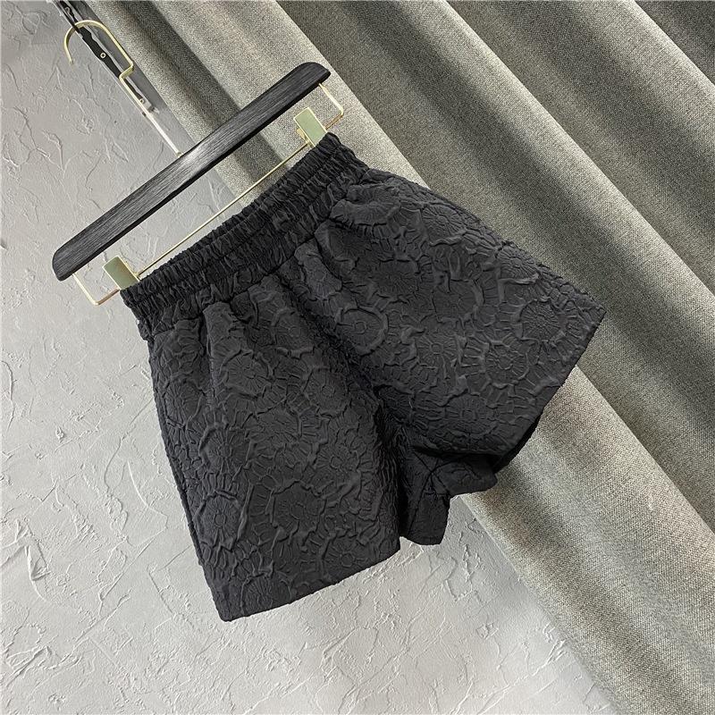 Quần Short Đùi Nữ Dập Nổi 3D Xốp Phồng CHIPY Cao Cấp Short Ống Rộng Sọt Lưng Thun Cạp Cao Sooc Ngắn Unisex Trắng Đen Xám