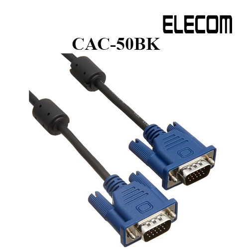 Cáp VGA  Elecom CAC-50BK - 5m - Hàng Chính Hãng