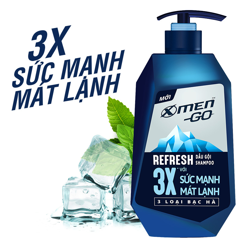 Dầu gội X-Men Go REFRESH 3 Loại Bạc Hà 630G