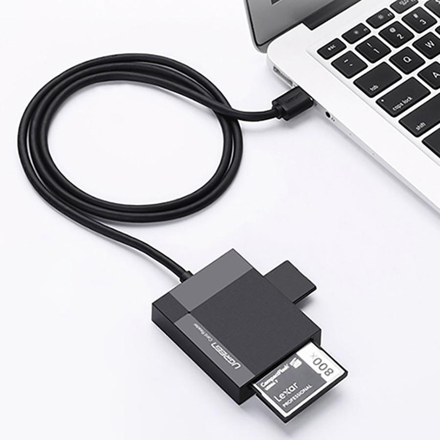 Đầu đọc thẻ nhớ SD-TF-CF-MS Ugreen 30229 chuẩn USB 3.0 cao cấp - Hàng Chính Hãng