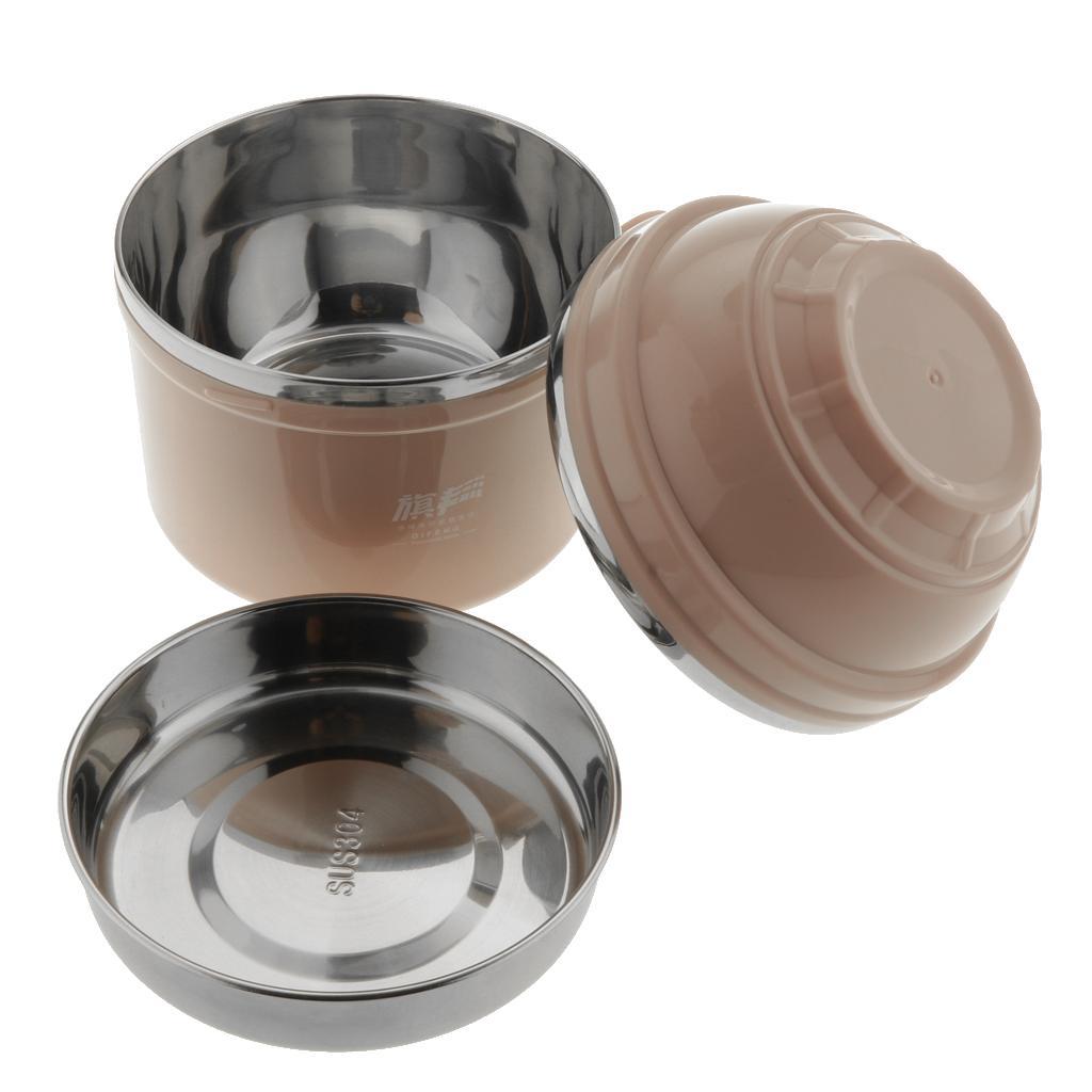 Stainless Steel Double Wall Thermal Bento Lunch Box Noodle Bowl 1200ML Pink