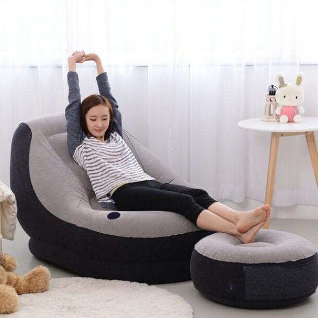 Ghế Hơi Tựa Lưng Cao Cấp + Tặng Kèm Bơm Điện 2 Chiều - Miễn Phí Vận Chuyển