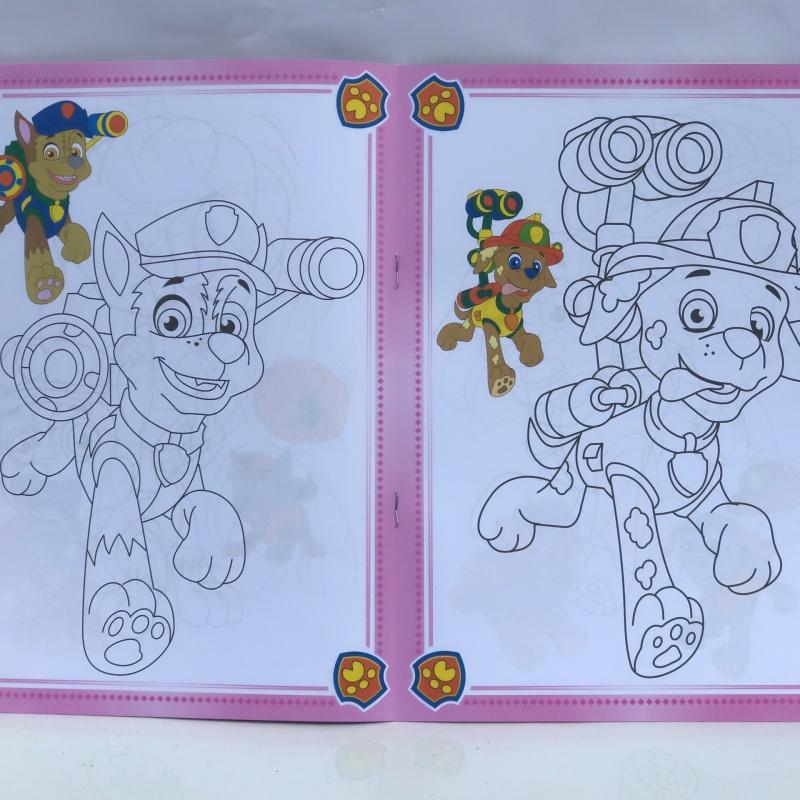 Set 4 tập/vở bé tô màu đội chó cứu hộ