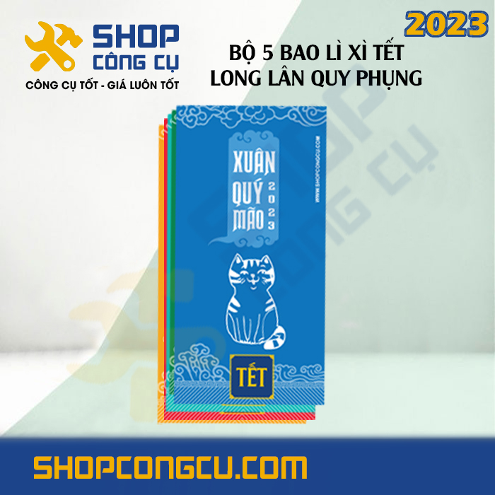 Bộ 5 bao lì xì tết Long Lân Quy Phụng BLX001