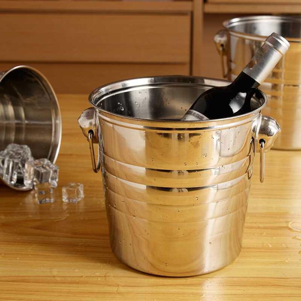 Stainless Steel Ice Bucket Wine Cooler Champagne Cooler Indoor Outdoor L