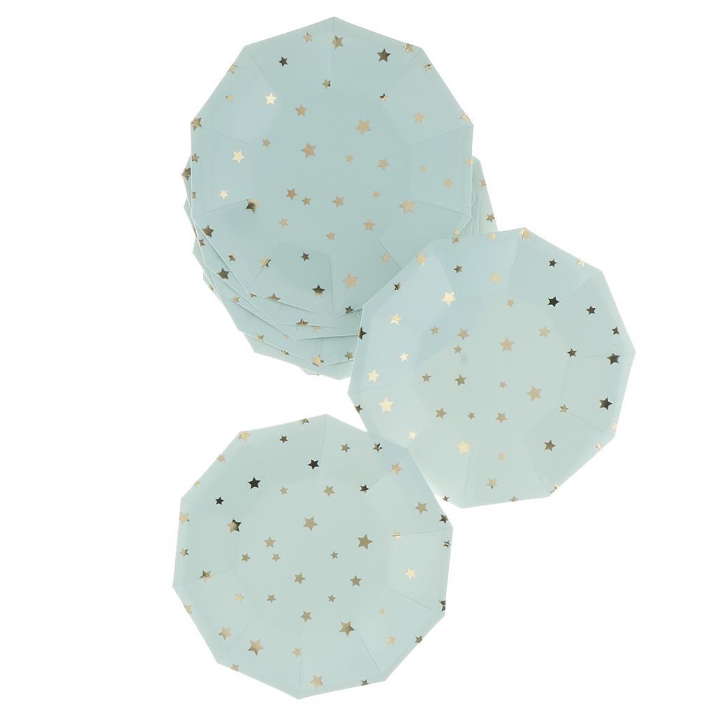 36pcs Star Disposable Paper Napkin Cups Plates for Party Table Decor Blue