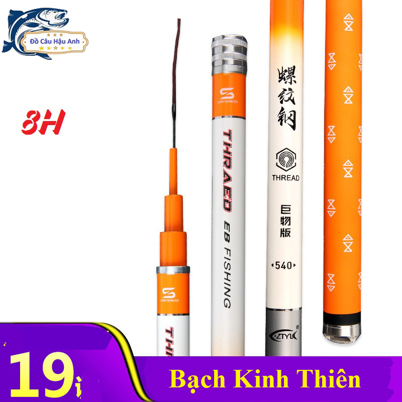 Cần câu tay 8H Bạch Kinh Thiên 8 Lớp Carbon Cao Cấp Tặng Kèm Ngọn Phụ CC20