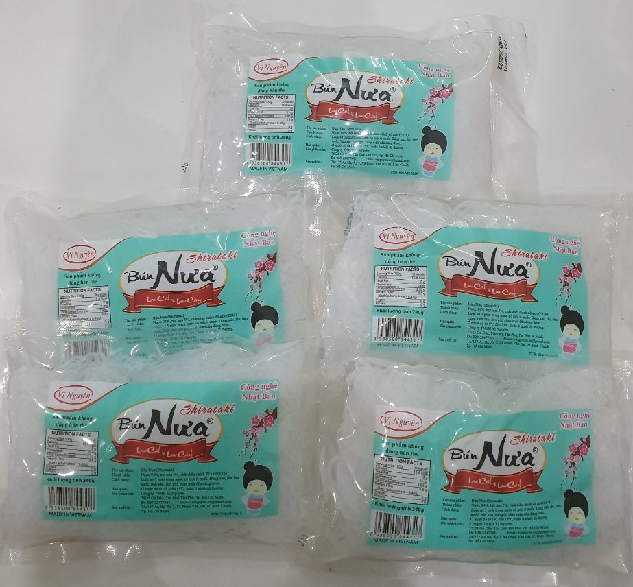 Combo 5 Gói Bún Nưa Vị Nguyên Das Keto 240g