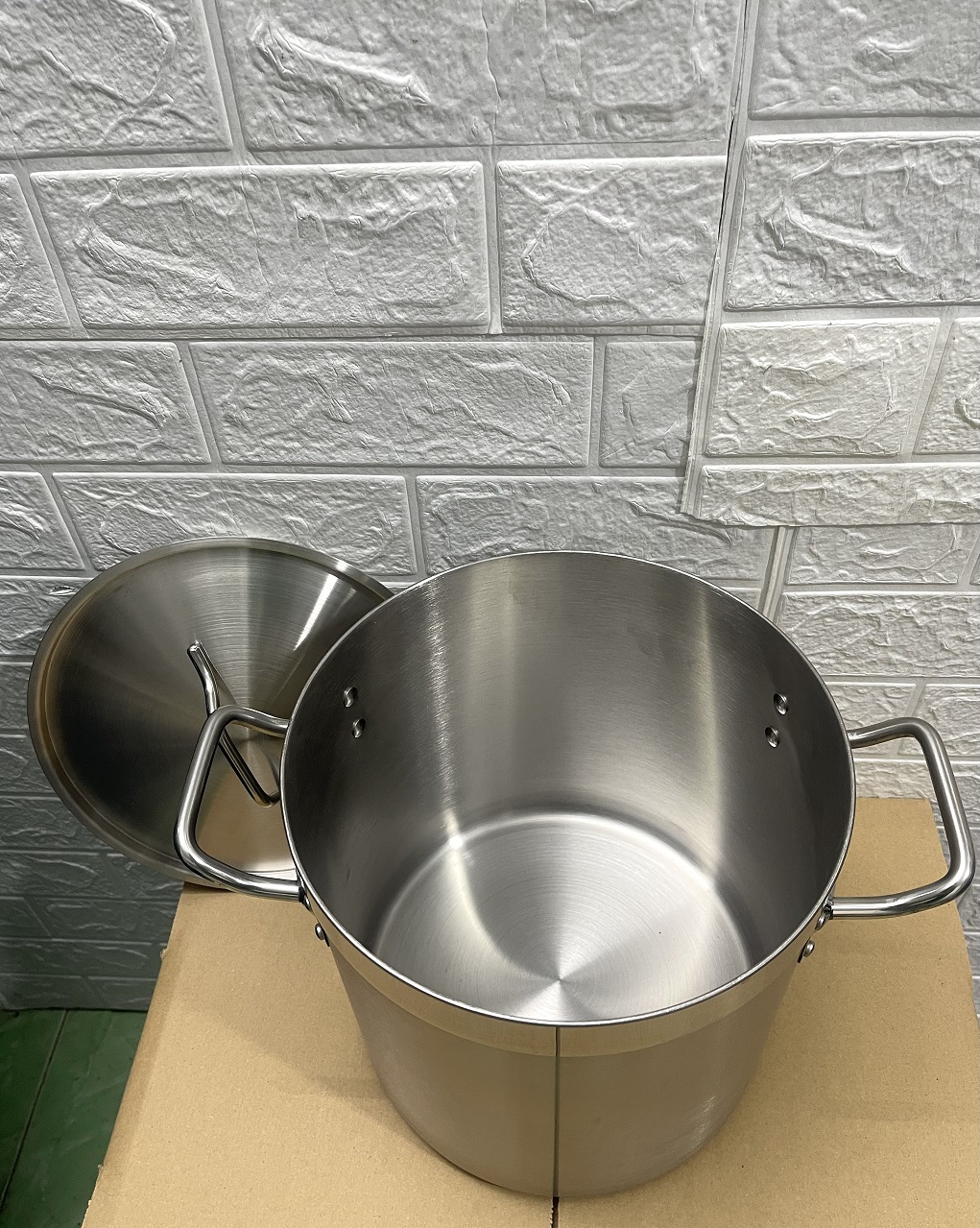 Nồi Inox 2 Quai Cao Cấp 3 Đáy _ Dung Tích: 12 Lít _