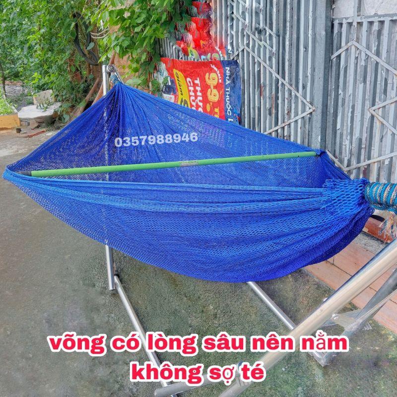 Võng Lưới Cao Cấp Cỡ Đại, Loại Bó Đầu 2 Lớp, Chất Vải Dày Rộng, Phù Hợp Với Khung Võng Lớn