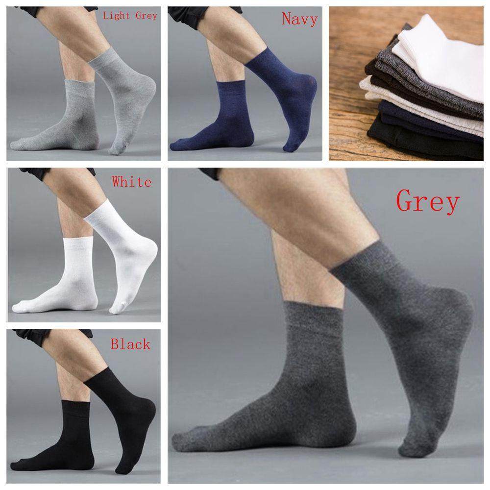 ☆YOLA☆ 1Pair Simple 80% Wool Solid Color Cotton Men's Socks Sport Fashion Male Casual Warm Middle Calf/Multicolor