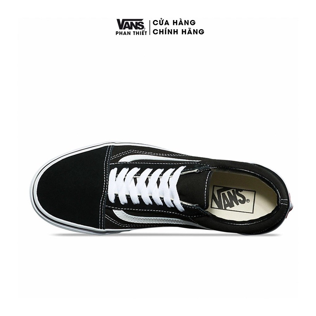 Giày Vans sneaker chính hãng đế cao su “sọc Jazz” -mềm, nhẹ - Old Skool Black White da lộn mài mix vải VN000D3HY28