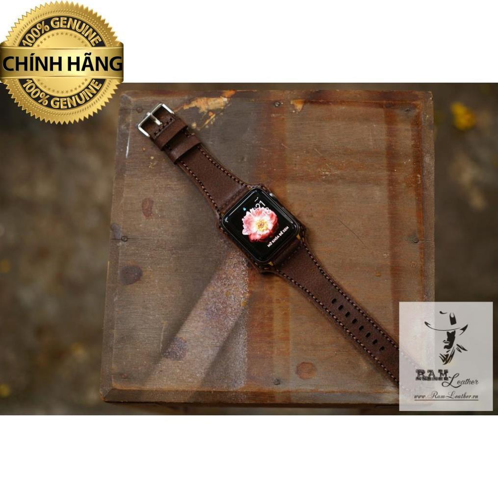 DÂY ĐỒNG HỒ DA BÒ THẬT RAM BUNDSTRAP BX MÀI NHÁM CAO CẤP-ĐỦ SIZE DÀNH CHO APPLE WATCH .