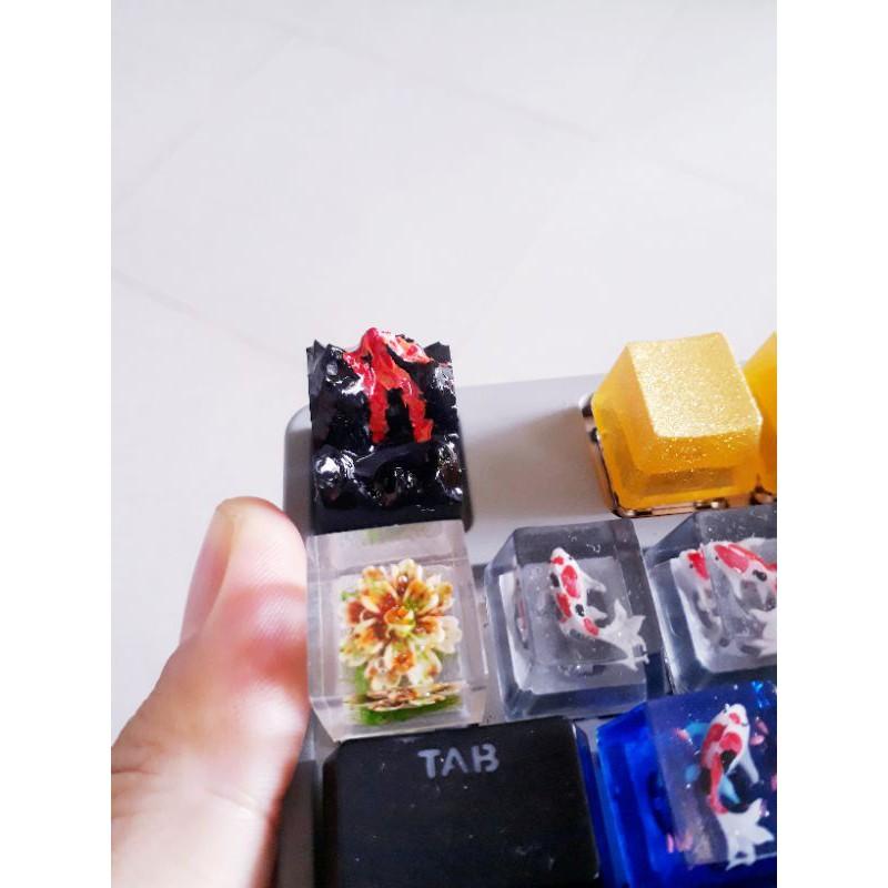 Keycap mô hình núi lửa trang trí bàn phím cơ cherry, OEM, SA.