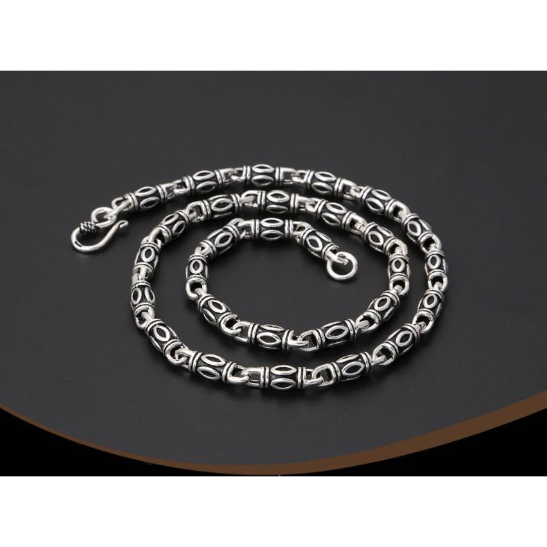 Vòng cổ nam ống trúc - Dây chuyền nam bạc Thái Cao Cấp 12,5 chỉ