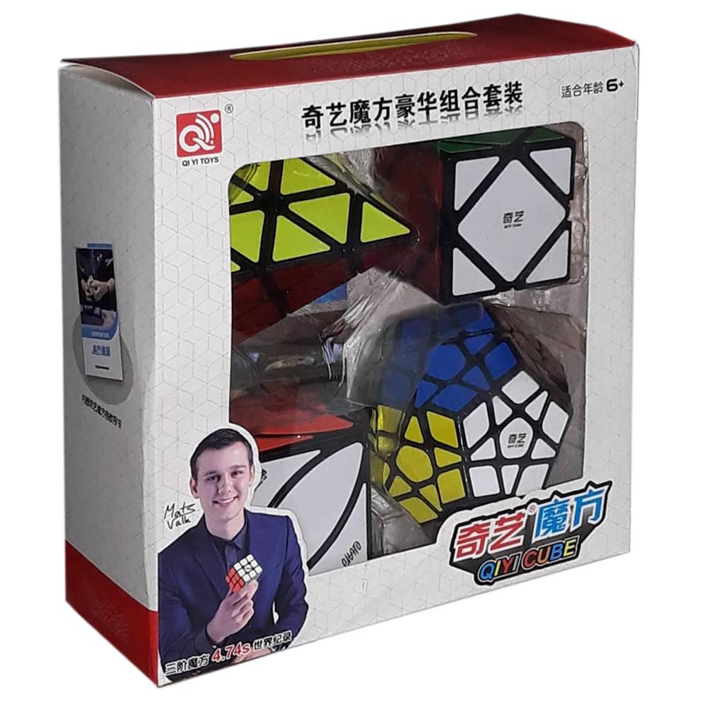 Combo 4 Rubik Biến Thể QiYi Gift Box Mastermorphix Pyraminx Megaminx Skewb Ivy cube