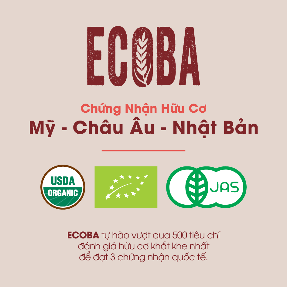 Gạo lứt đỏ hữu cơ cao cấp - ECOBA Huyết Rồng 1kg - Cơm mềm dễ ăn - Gạo lứt ăn kiêng