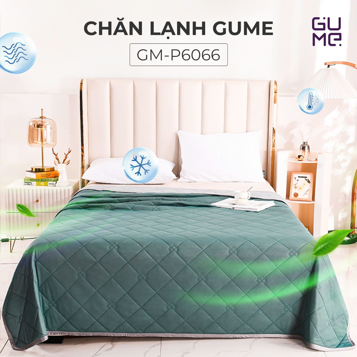 Chăn điều hoà Hàn Quốc GM-P6066, chăn lạnh thoáng khí, Kích thước 2mx2m3, mềm mịn thoải mái 4 mùa