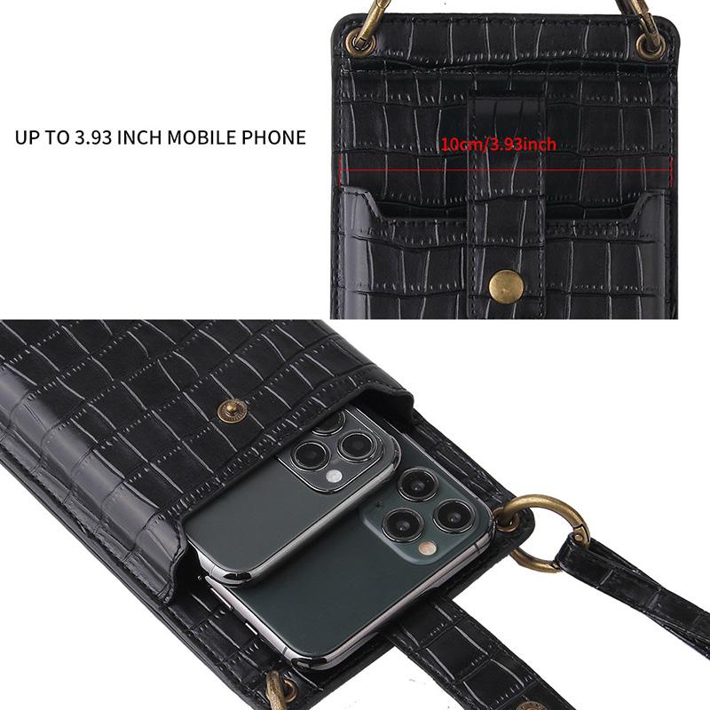 Họa Tiết Vân Cá Sấu Túi Đựng Điện Thoại Nhỏ Túi Xách Đeo Vai Nữ Mini Đeo Chéo Sứ Giả Thẻ Túi Siêu Mỏng Nữ Tráng Gương Bỏ Túi