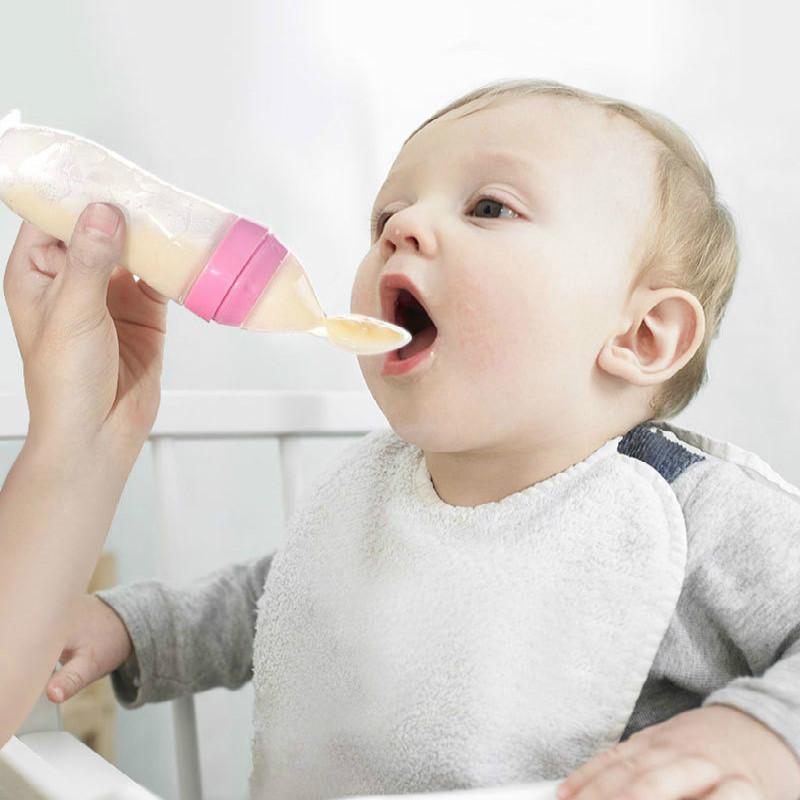 Bà Mẹ Và Trẻ Em Tiếp Liệu Cơm Dán Bình Cho Bé Thìa Ăn Cho Bé Đào Tạo Thực Phẩm Bổ Sung Bình Bóp Đầu Mềm Thìa Su
