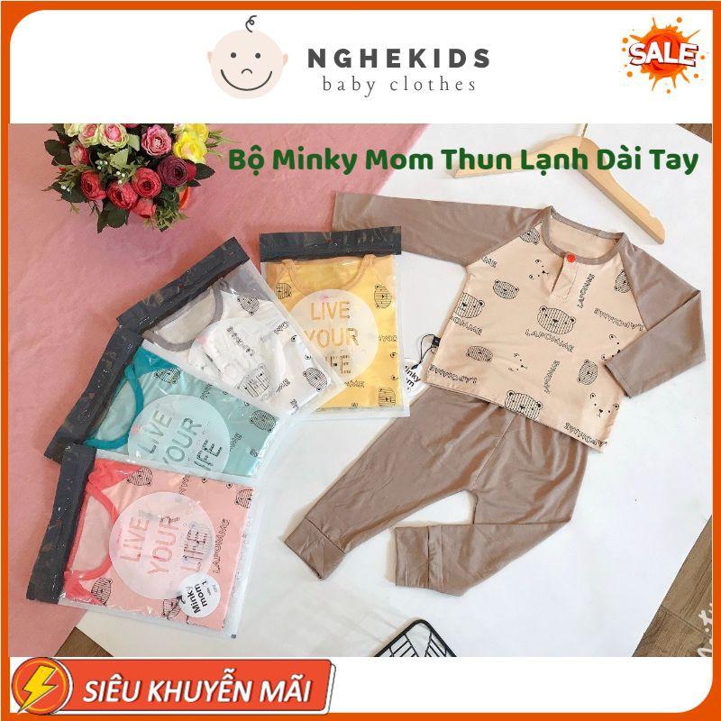 Đồ Bộ Bé Trai, Bé Gái Minky Mom Vải Thun Lạnh Bộ Dài Tay Cho Bé Mặc Nhà Bộ Quần Áo Trẻ Em