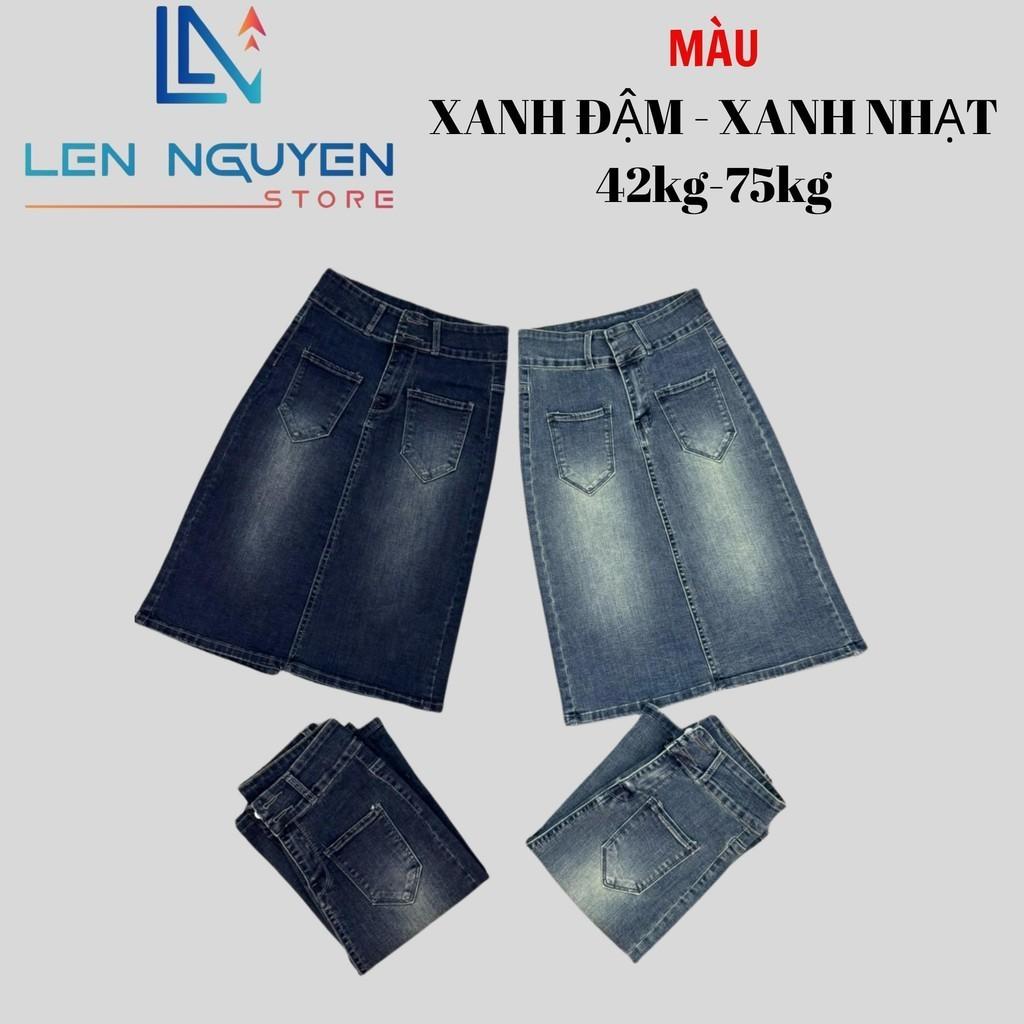 Quần jean nữ, chân váy, lưng cao, quần bò nữ dáng ôm, quần rin nữ có big size, cho 42kg đến 75kg, - Xanh Nhạt