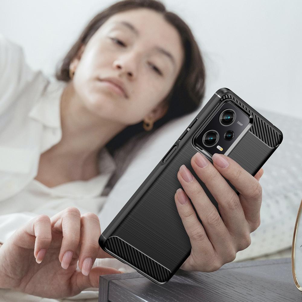 Ốp lưng cho Xiaomi Redmi Note 12 Pro silicone mềm Carbone phay xước chống sốc chống vân tay
