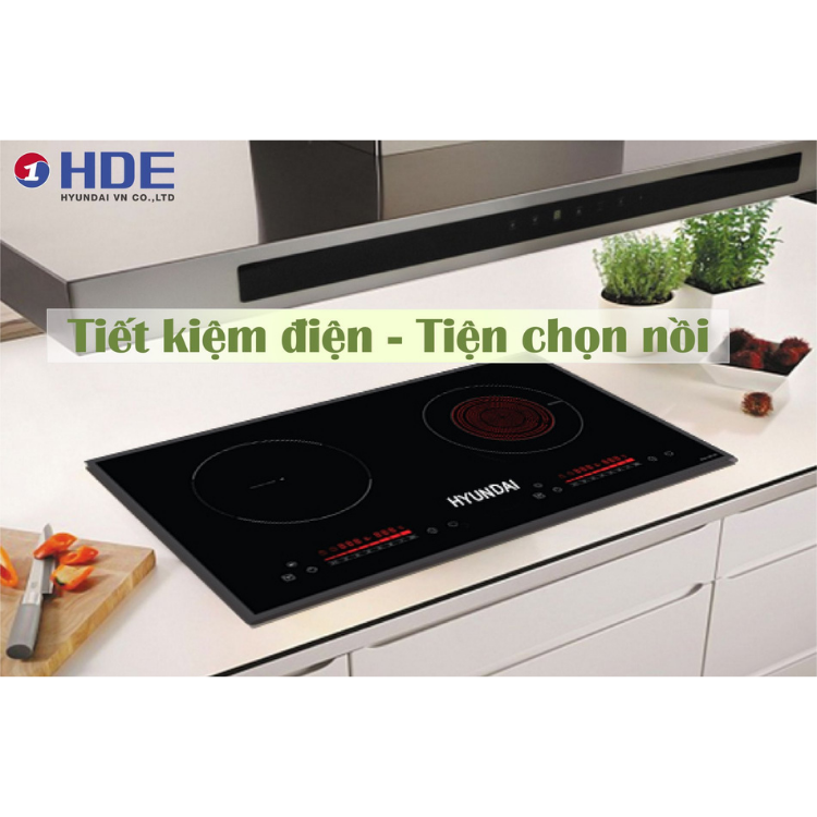 Bếp từ, Bếp đôi 1 từ,1 hồng ngoại  Hyundai HDE 1201 - Bảo hành chính hãng 12 tháng