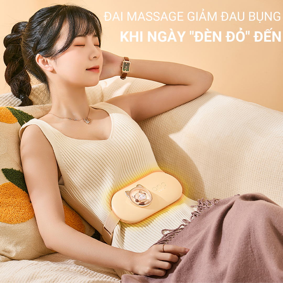 Đai Chườm Nóng Bụng Kinh FanHome, Máy Massage Làm Ấm Giảm Đau Bụng Kinh, Túi Chườm Bụng Kinh Giảm Đau Cho Phụ Nữ Đến Kì