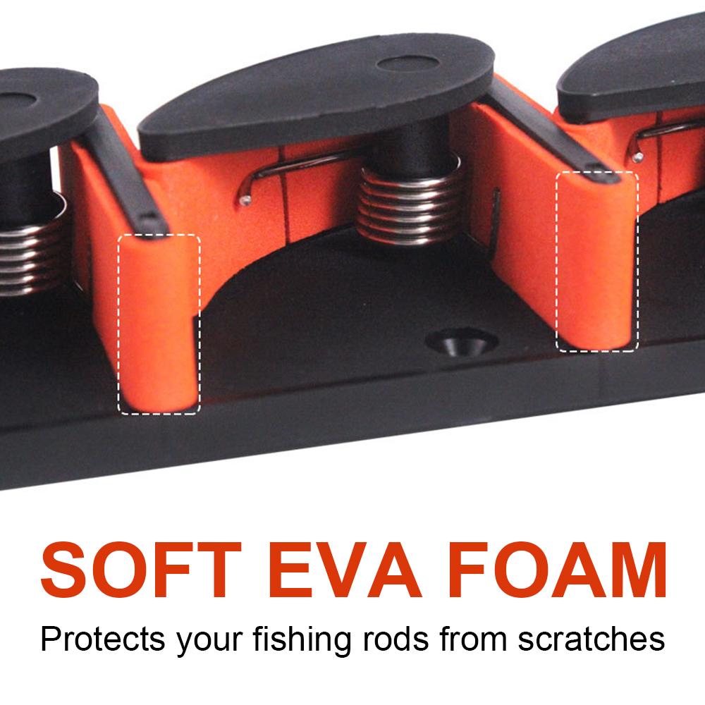 Fishing Rod Holder Wall Mounted Fishing Pole Storage Holder Rack for 6 Rods