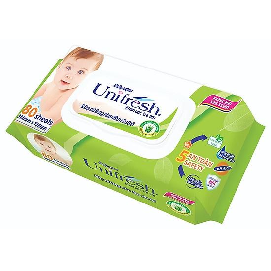 Combo 6 Khăn Ướt Unifresh Aloevera 80M (80 Miếng)