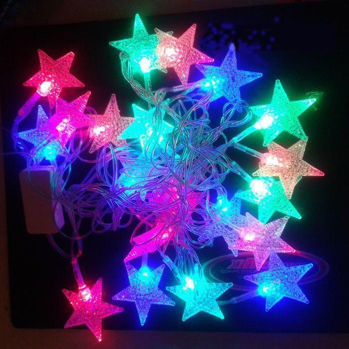 Đèn Led Ngôi Sao Trang Trí Noel - Dây Đèn Ngôi Sao Đủ Màu 3 mét 16 Bóng