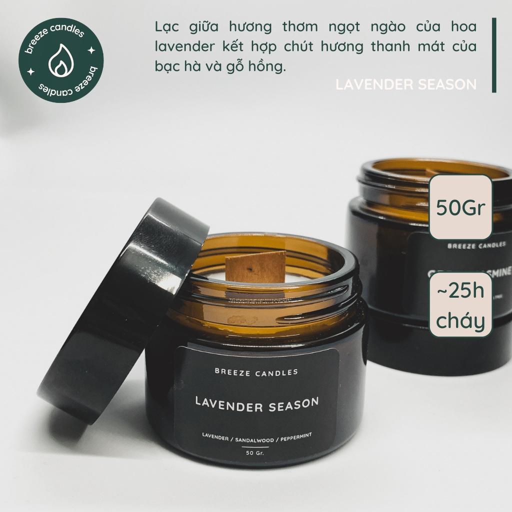 Nến thơm thiên nhiên hương lavender, đàn hương, bạc hà - LAVENDER SEASON - 50gr (~25 giờ đốt)