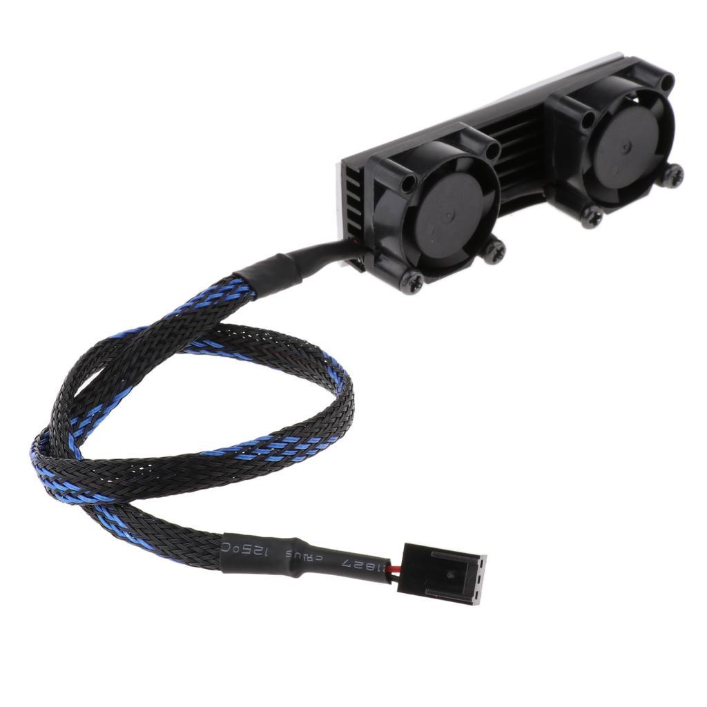 M.2 SSD NVMe 2280 3 Pin Dual Active Heatsink Cooler Radiator Fin Black