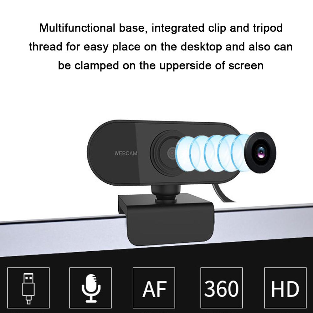 Camera web USB2.0 1080P FHD video độ phân giải cao Len hỗ trợ 360left ích hợp micro kỹ thuật số