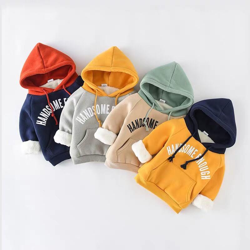 Áo nỉ hoodie lót lông cho bé