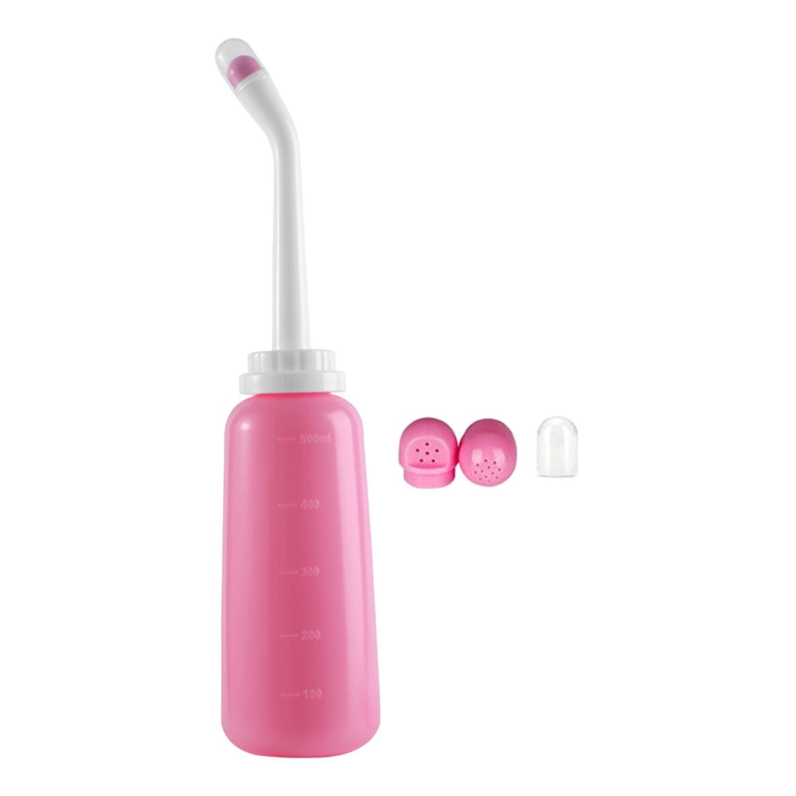 Vaginal Douche Cleaner 500ml with Dual Nozzles Bidet Sprayer Translucent TPE
